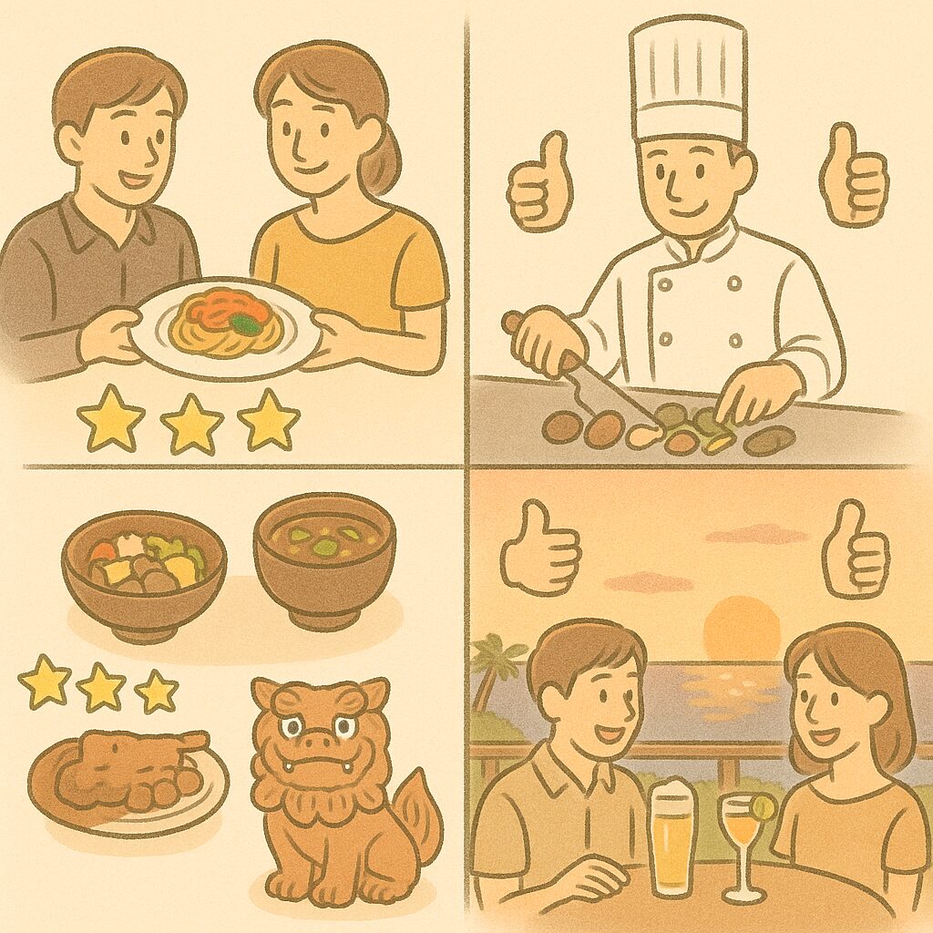 ｈ２タイトル「レストラン別【リッツカールトン沖縄 ディナー 料金】メニューと口コミを深掘り解説」のイメージ画像